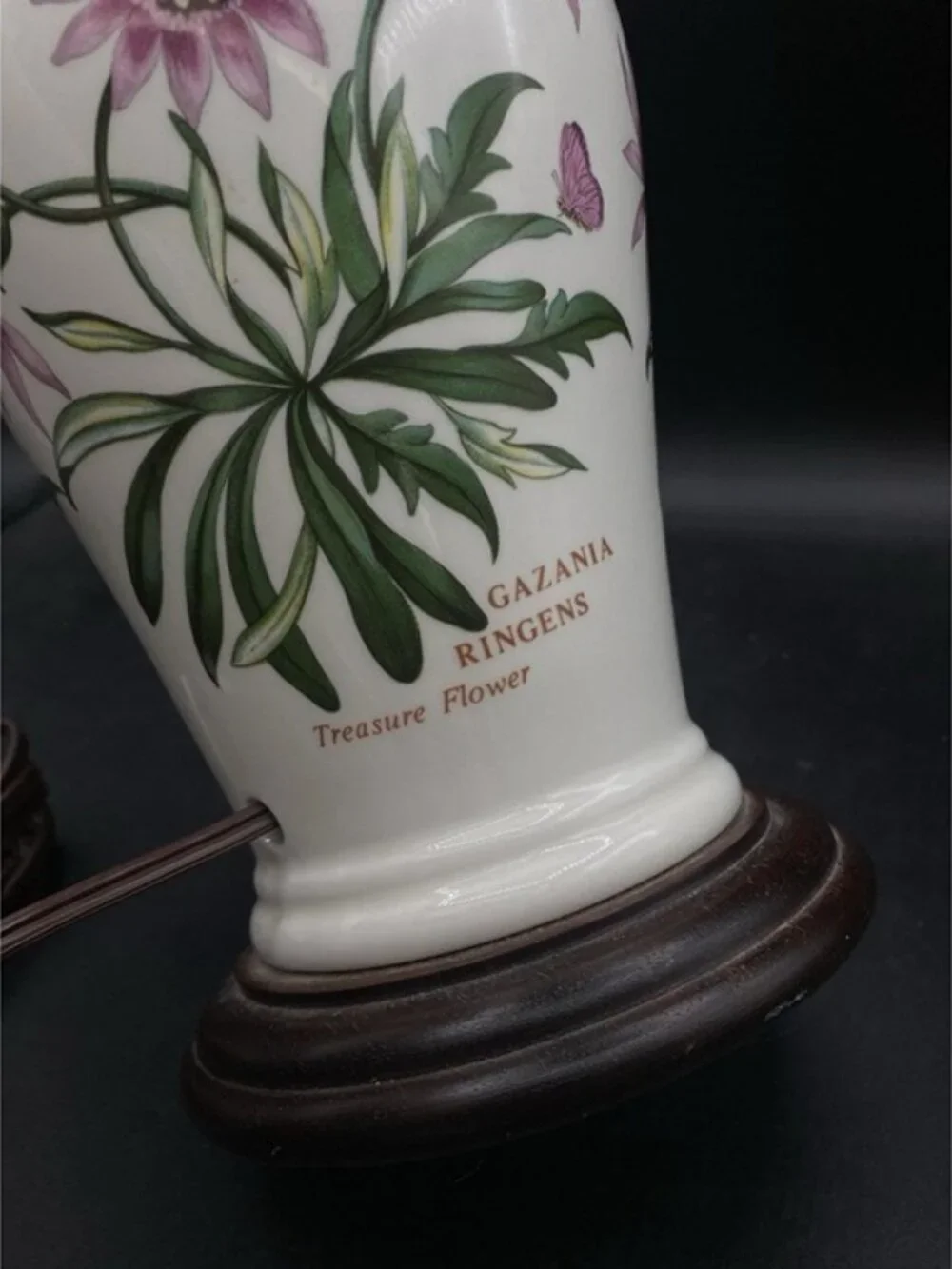 Portmeirion Botanic Garden Lamp Base Gazania Ringens Butterfly Treasure Flower